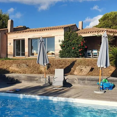 别墅 A - Piscine, Vue Mer, Jardin & Wifi Pietrosella